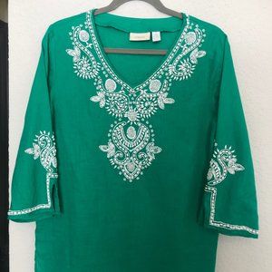 CHICOS Size 1, Green tunic